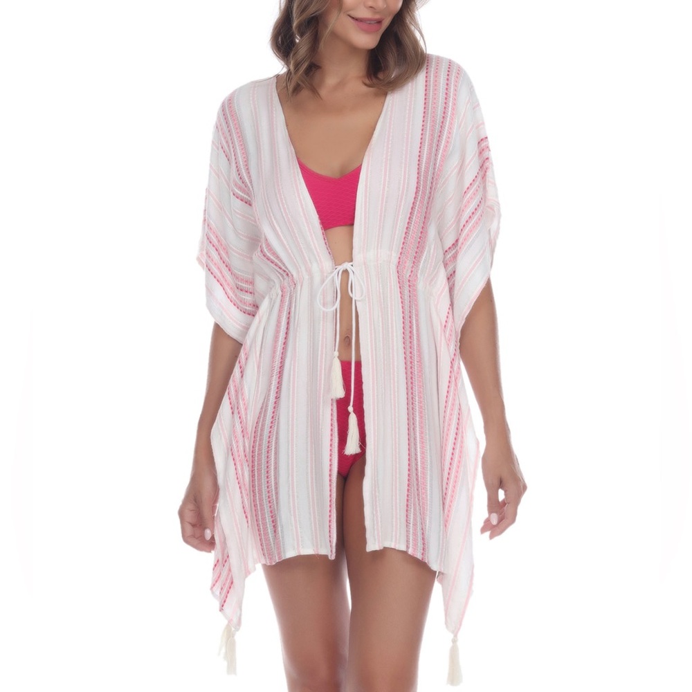 Raviya Pink & White Swim Cover Up